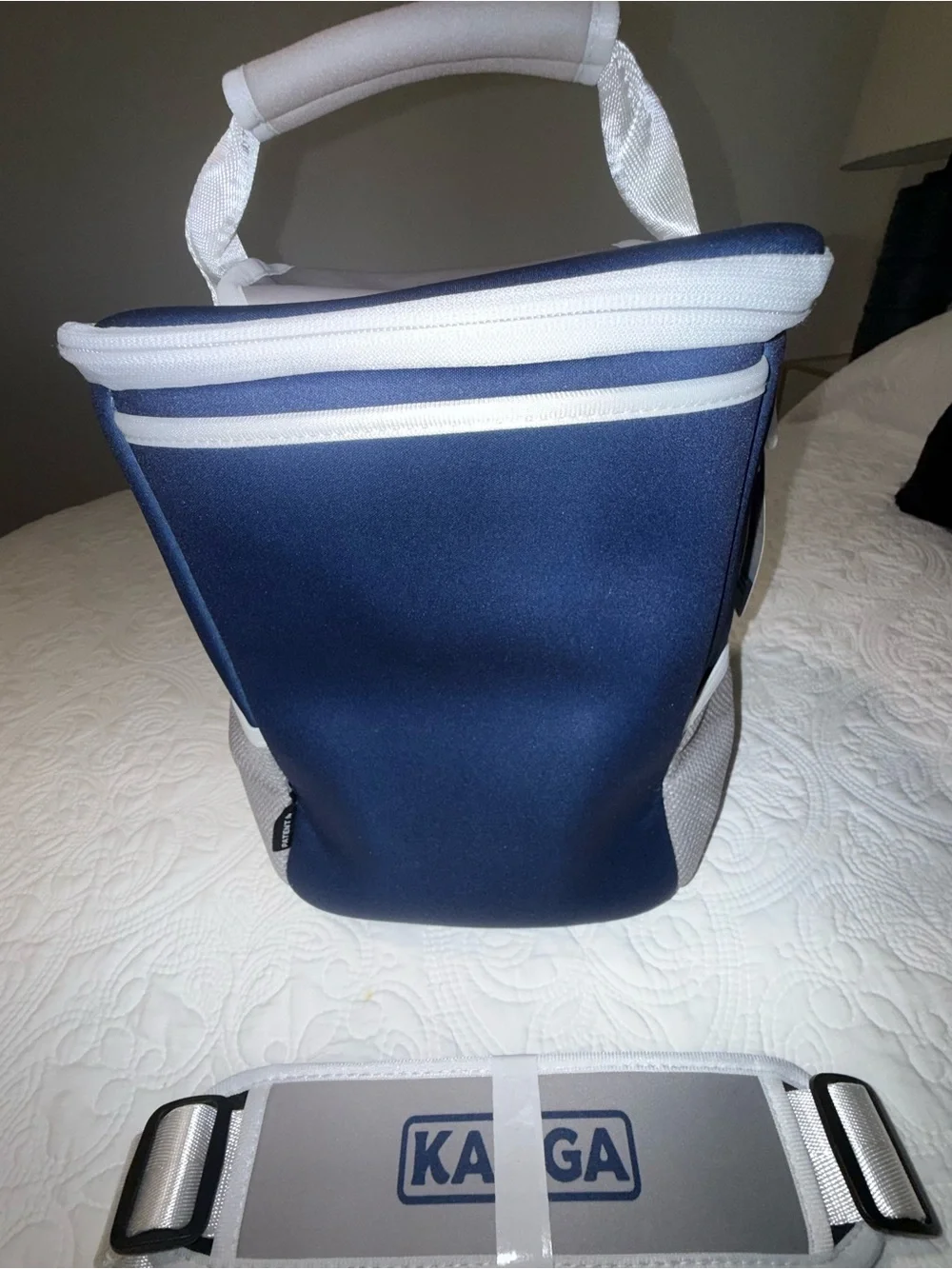 Navy and Gray cooler Bag with Padded Shoulder Strap